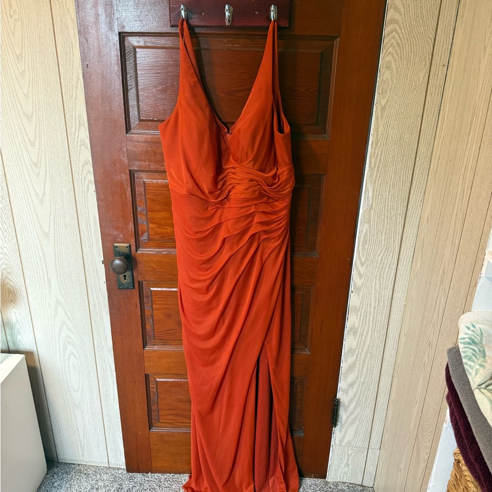 Azazie Vibrant Orange Maxi Dress